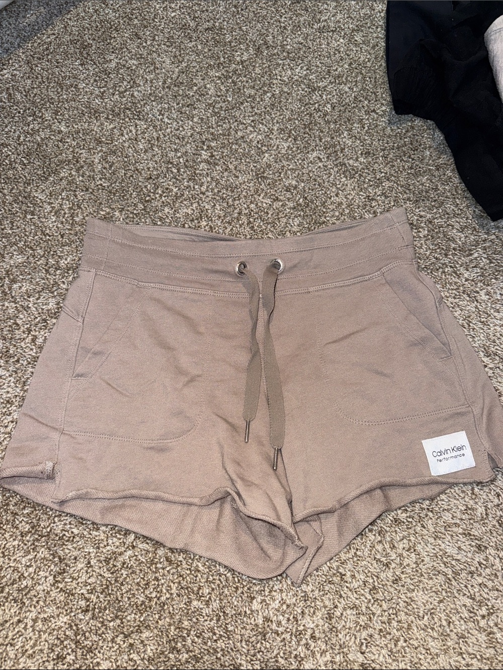 Calvin Klein Taupe Drawstring Athletic Lounge Shorts